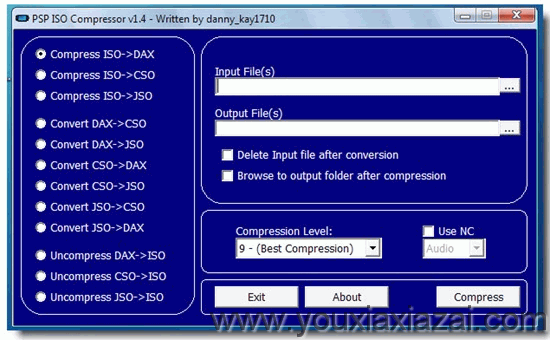 PSP ISO Compressor 压缩psp镜像 psp镜像压缩软件
