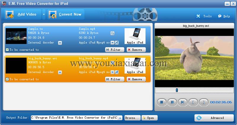 iPad視頻轉換器(E.M.Free Video Converter for iPad)