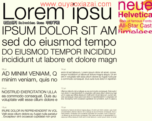 全套Helvetica Neue系列字体下载