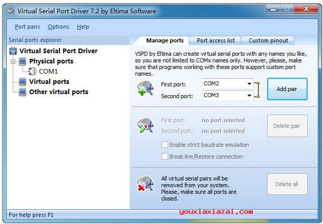 vspd虚拟串口(Virtual Serial Port Driver 8)