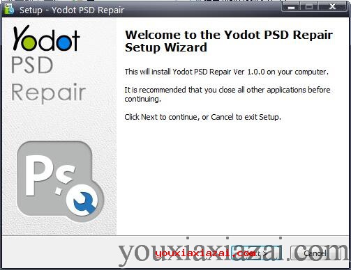 运行Yodot PSD Repair安装文件