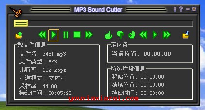 打开 Mp3 Sound Cutter载入需要裁剪的音乐