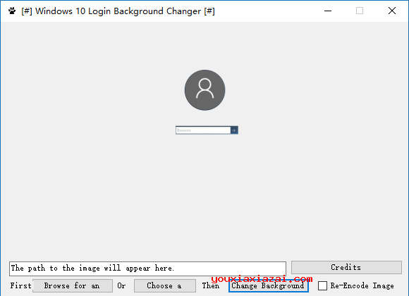 Windows 10 Login Background Changer1.0主界面截图
