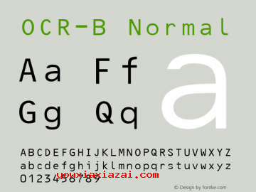 OCR-B 10 BT标准条形码字体下载