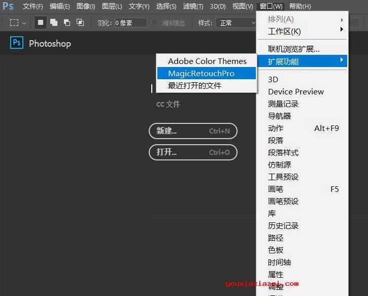 拷贝MagicRetouchPro文件夹到extensions目录下完成安装