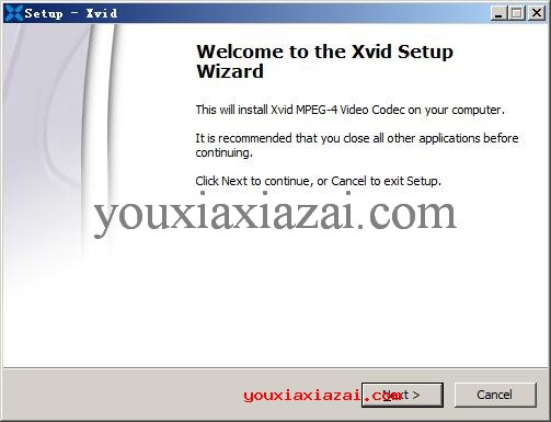 解压后双击Xvid Video Codec安装程序开始安装