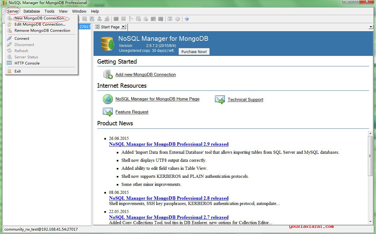 NoSQL Manager for MongoDB软件使用方法