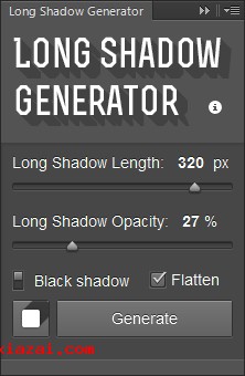 在Long Shadow Generator 的面板中设置阴影参数