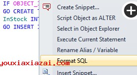一键SQL代码格式化